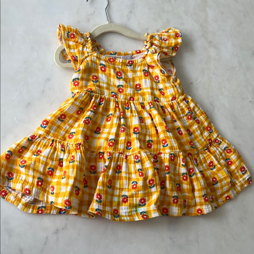 Hanna Andersson Yellow Floral Baby Dress